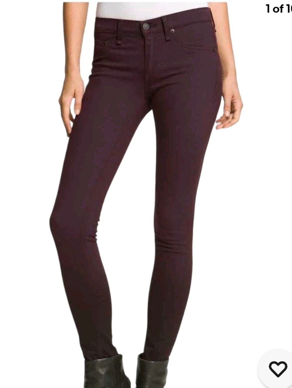 Rag & Bone Skinny Jeans 27 aged burgandy color